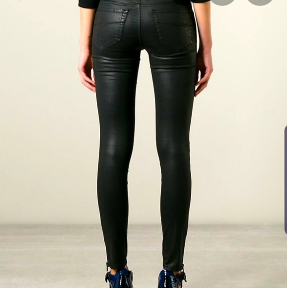 🆕️ Diesel Skinzee Sp Black Waxed Jogg Jeans Sweat - Picture 4 of 8